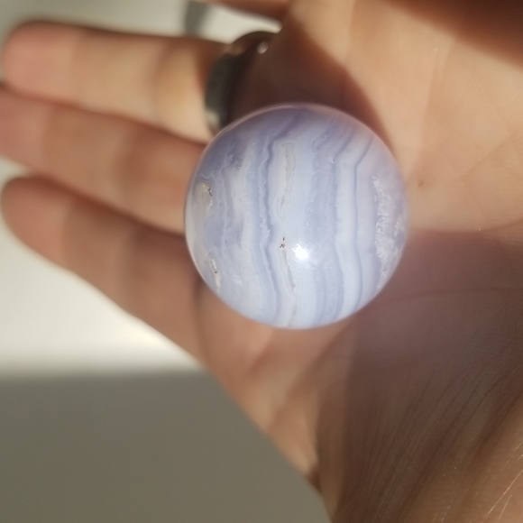Blue Lage Agate Sphere - Picture 7 of 8